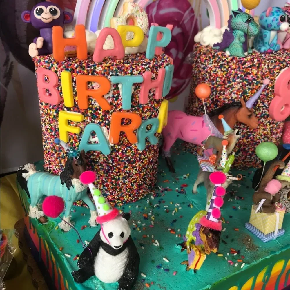 Horse Birthday Cake Pink and Lavender Western Cowgirl Cake Topper Toy